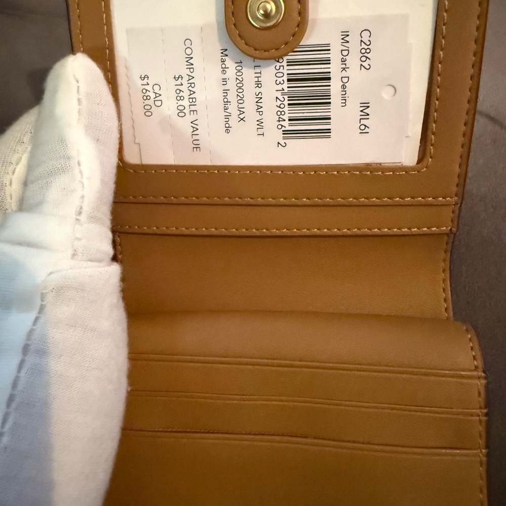 NWT Coach Women's Snap Wallet in IM/ Dark Denim  style # C2862 IML61 - Picture 11 of 15
